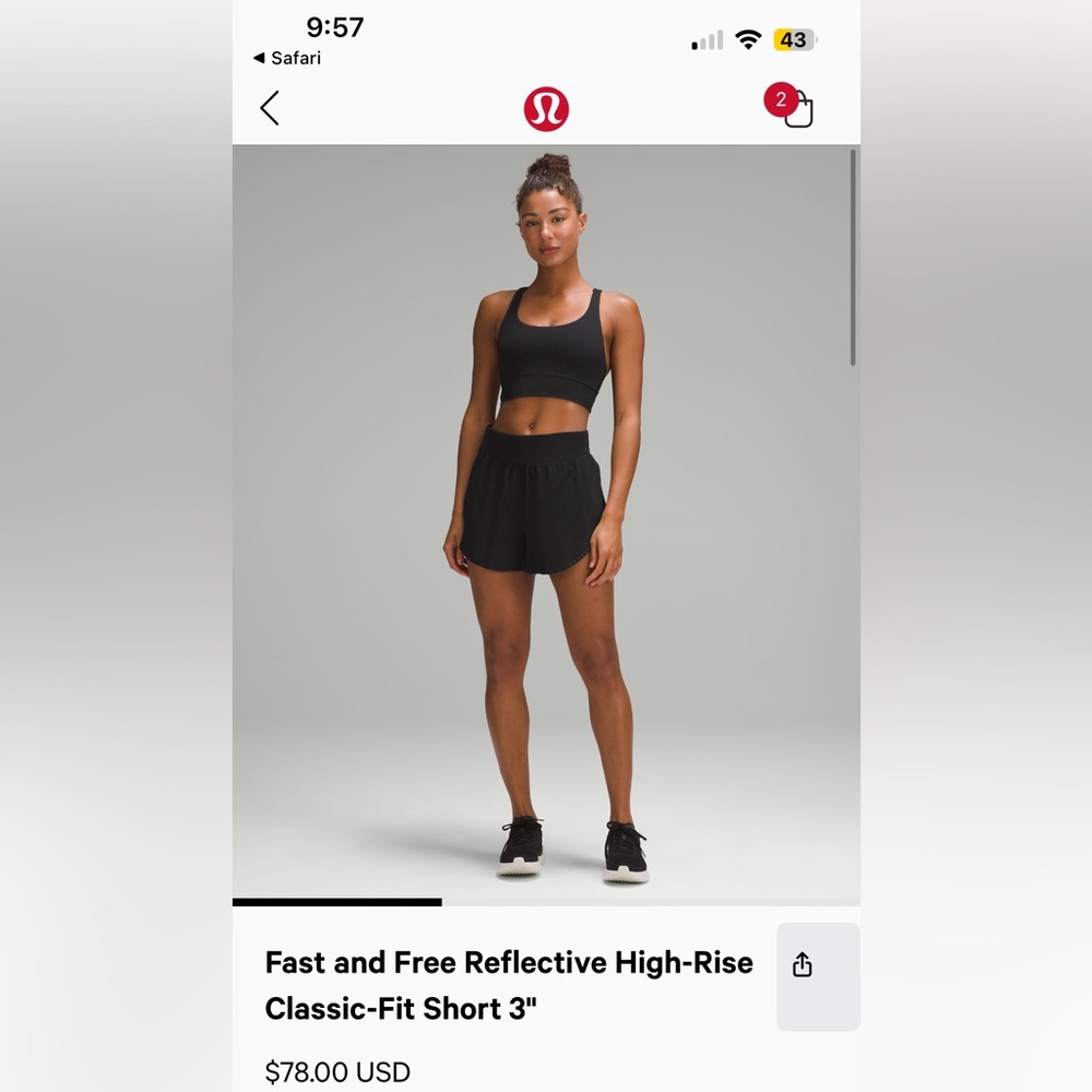 Lululemon Fast and Free shorts